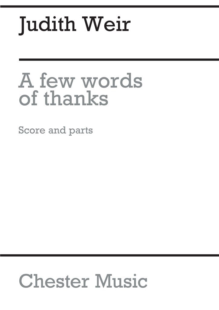 A Few Words Of Thanks